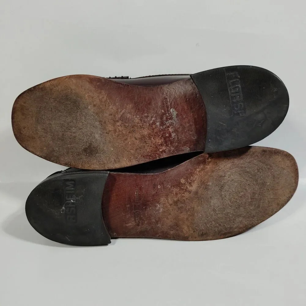 Florsheim Mens Penny Loafers Size 10 D Brown Leather Beefroll Moc Toe Cordovan
